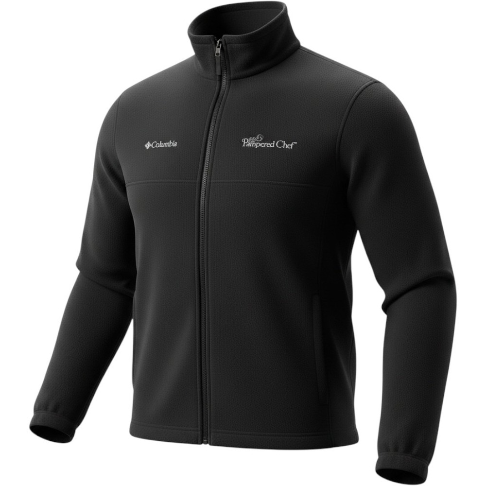 Columbia Mens Full Zip Fleece Jacket Pampered Chef Black Embroidered XXL
